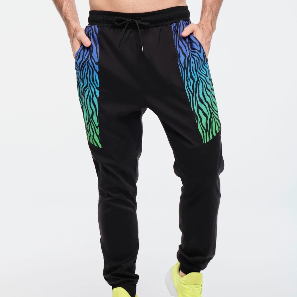 NWT Zumba Funscape Men's Woven Joggers, XL